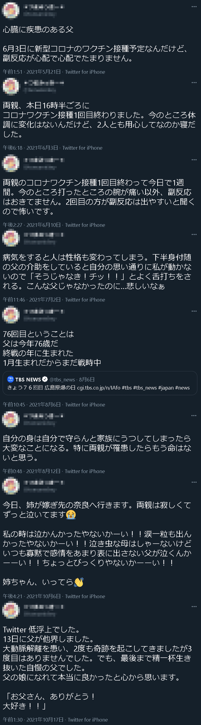 モザイク つまみっきー　さんの　父