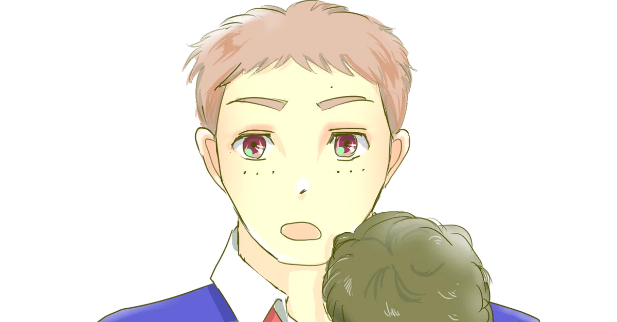 正面驚く女の子と