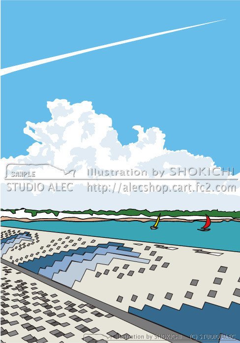 『今年も　湘南の　夏が　来る…』　このイラストのポスターは「スタジオアレック ネットショップ」で販売しています→http://alecshop.cart.fc2.com/