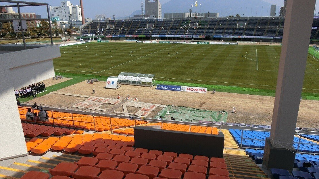 鹿児島県立鴨池陸上競技場 白波スタジアム からの眺め 赤星鷹 Note 鹿児島県立鴨池陸上競技場 白波スタジアム からの眺め 赤星鷹 Note
