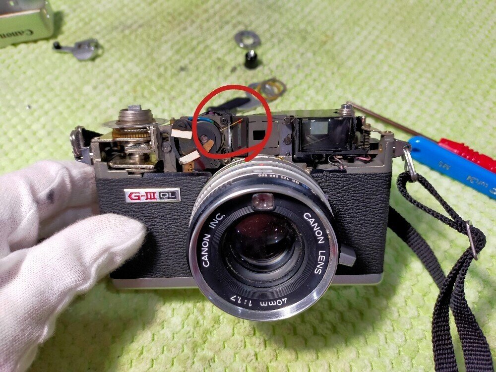 Canon Canonet Giii QL17の分解｜フィルムカメラ修理のアクアカメラ
