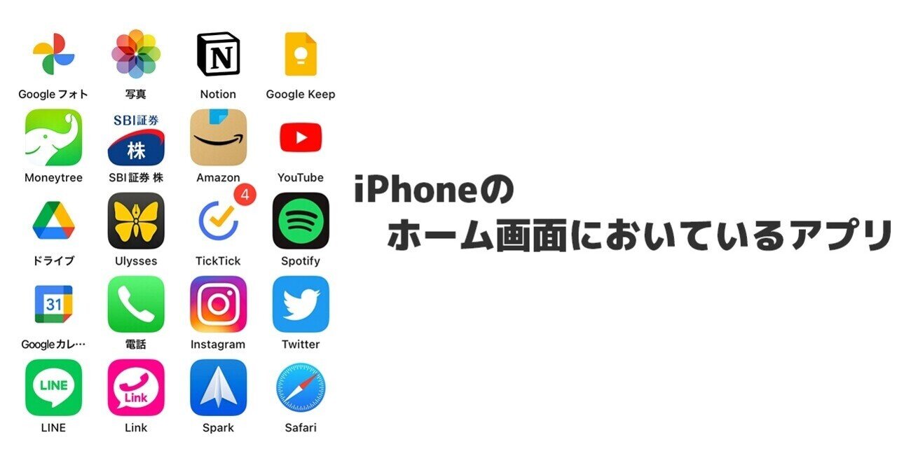iPhoneホーム画面に置いているアプリ｜hypnation_blog