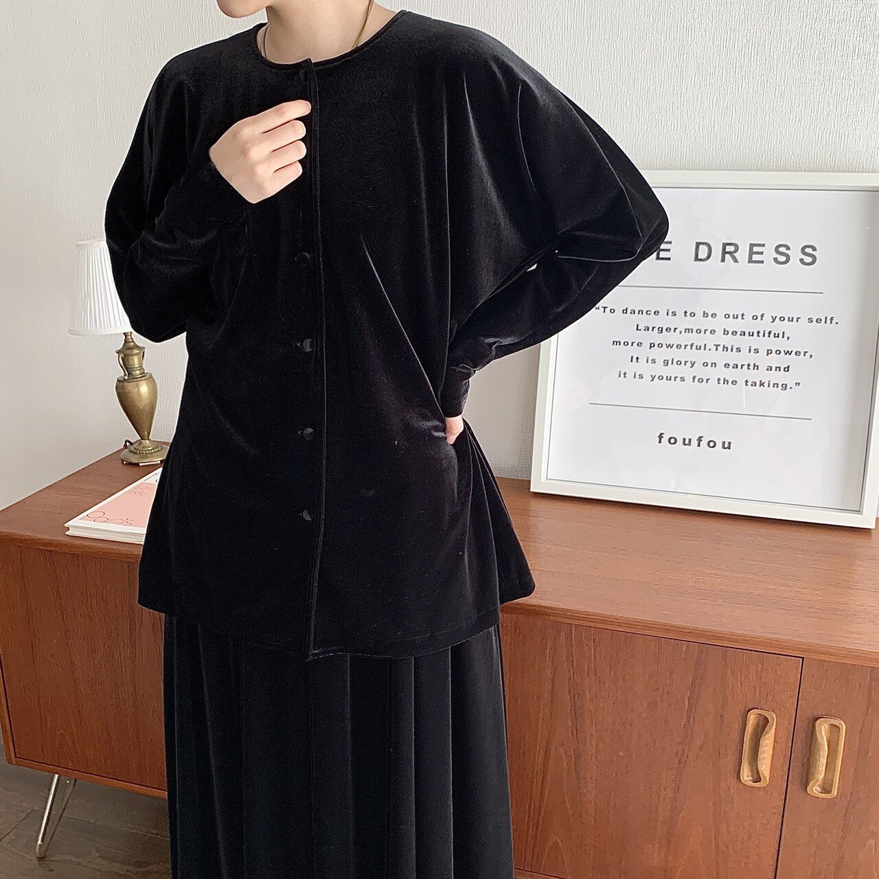 お買い物マラソン限定★ foufou ベロアセットアップ THE DRESS#25 - 通販 - fanebi.com