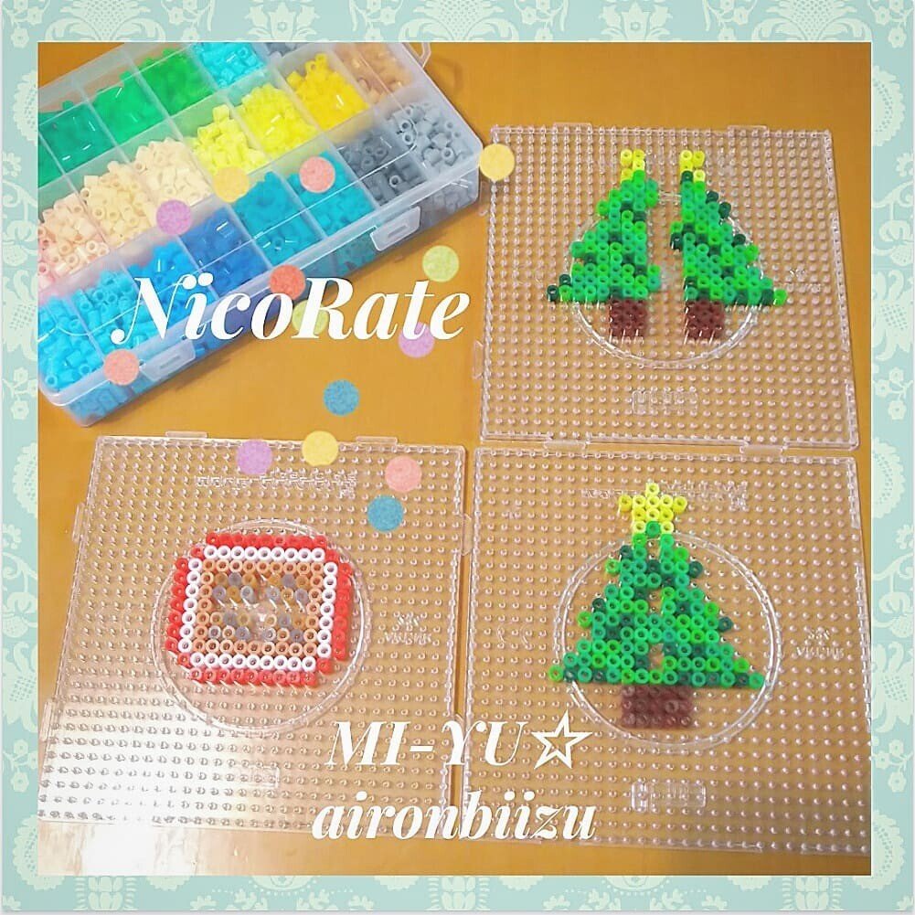 アイロンビーズで作る 立体クリスマスツリー アイロンビーズ図案 Mi Yu Aironbiizu Note