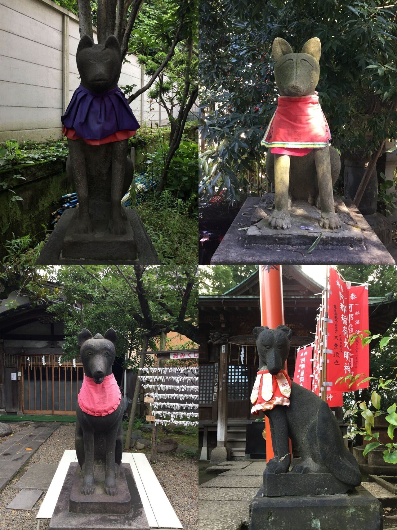 稲荷社の「キツネ」の石像（大豊神社／京都市左京区鹿ケ谷宮ノ前