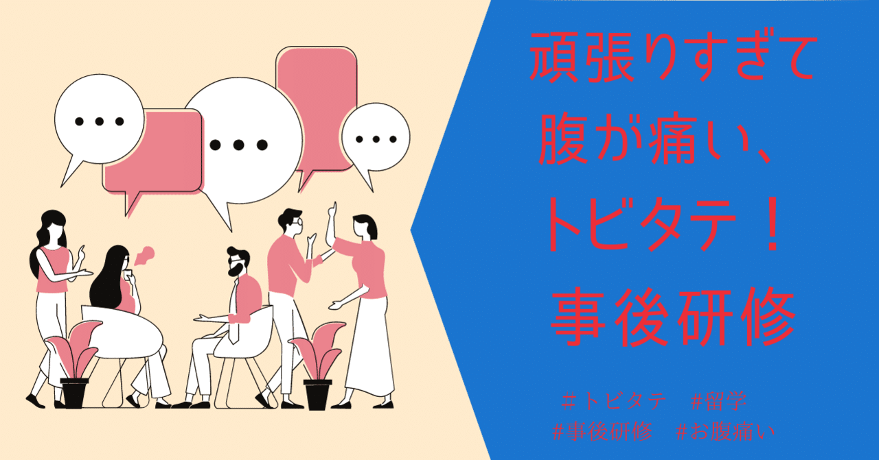 事後 頑張りすぎて腹が痛い、トビタテ！事後研修｜Chie＠日本語教師