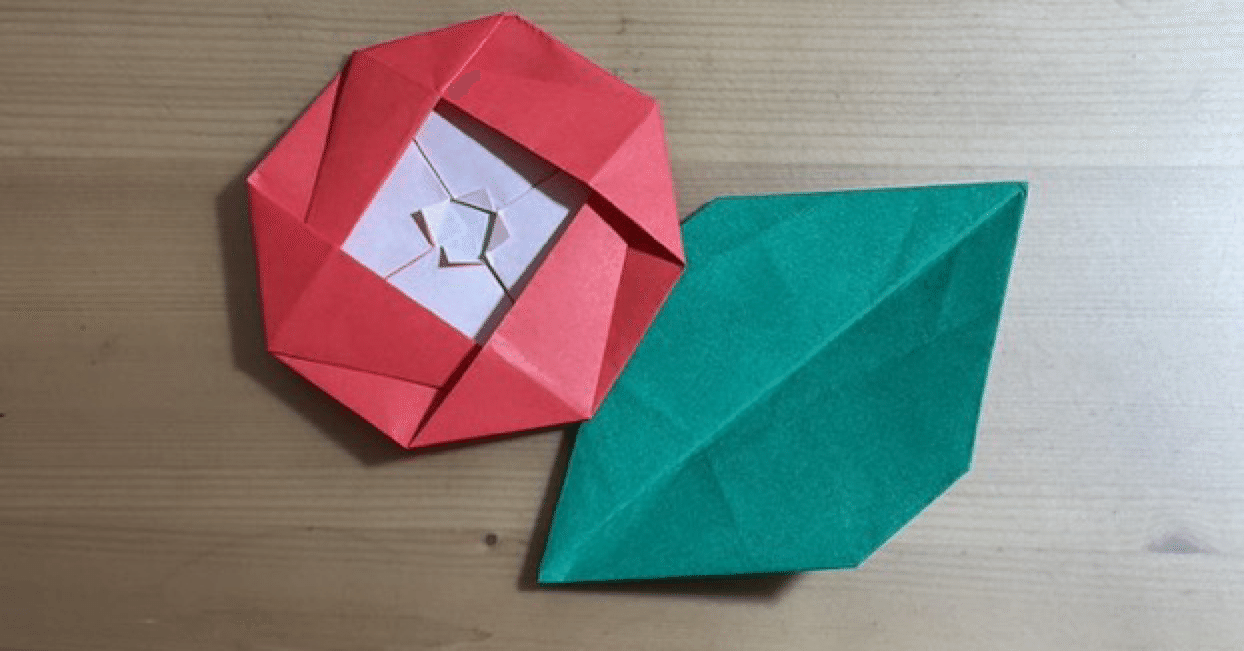 折り紙で椿 つばき を折ってみよう Origami Camellia Japonica Folding ともすぅ折り紙 Note