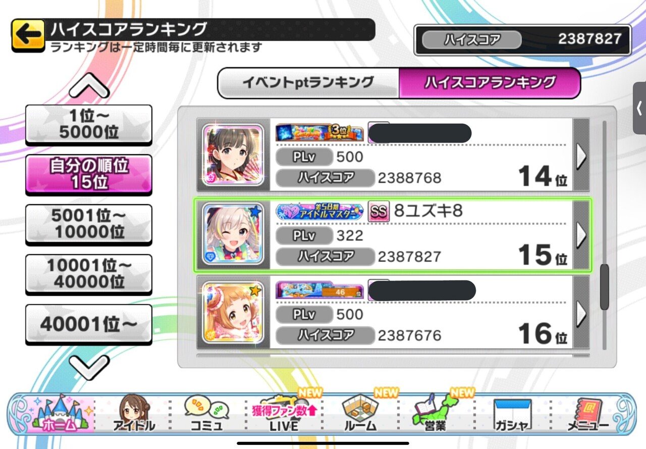 イベントハイスコアランキング上位を目指してみた話 デレステ としお Note イベントハイスコアランキング上位を目指してみた話 デレステ としお Note
