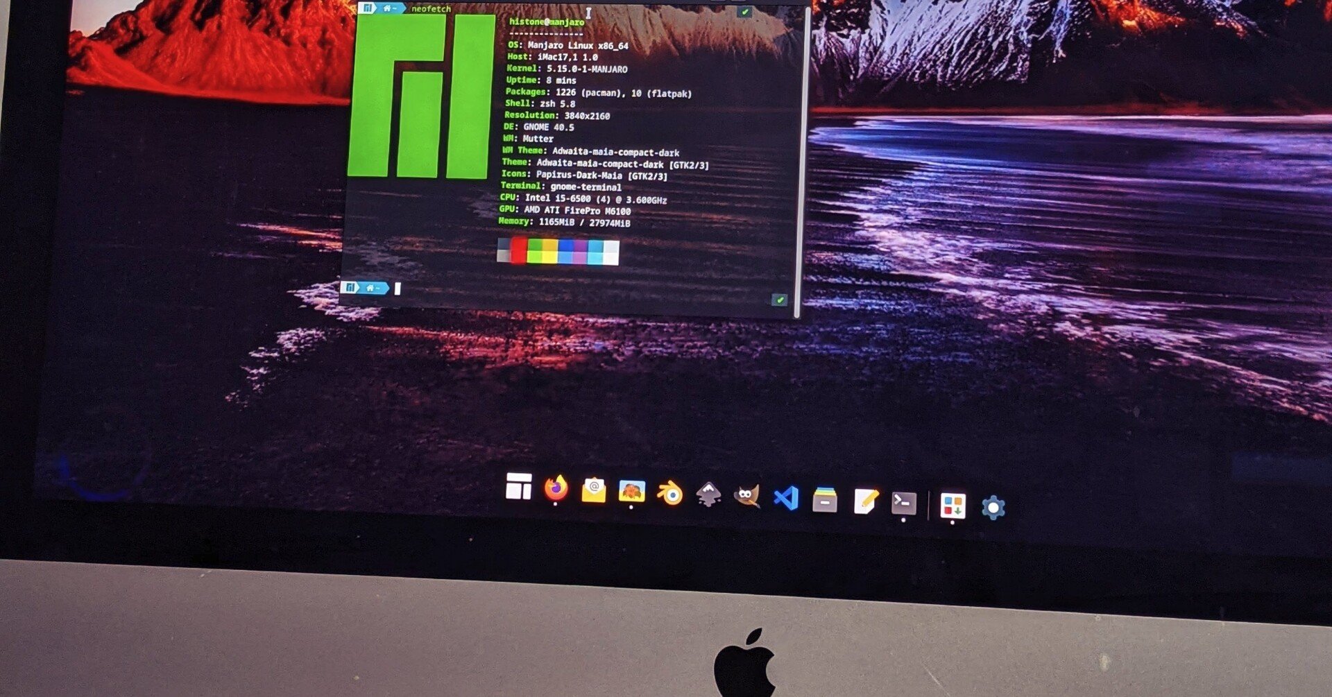 iMacでManjaro Linux｜Histone