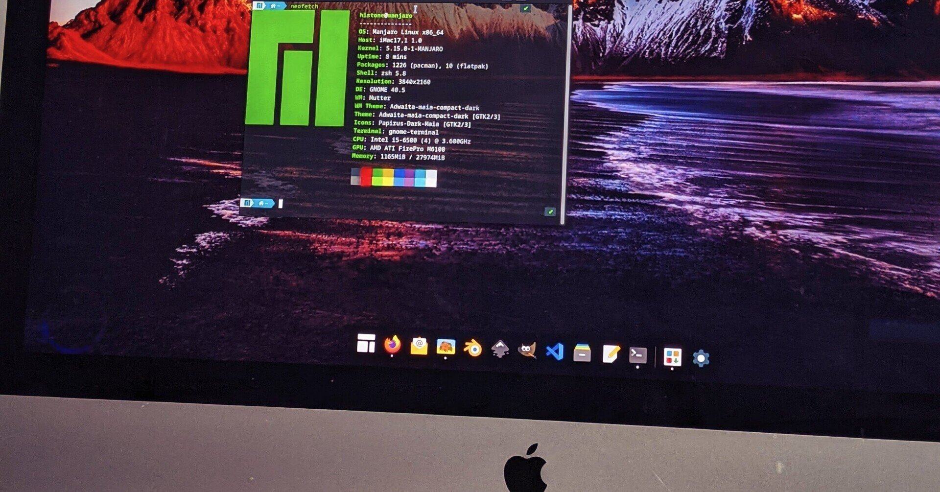 iMacでManjaro Linux｜Histone