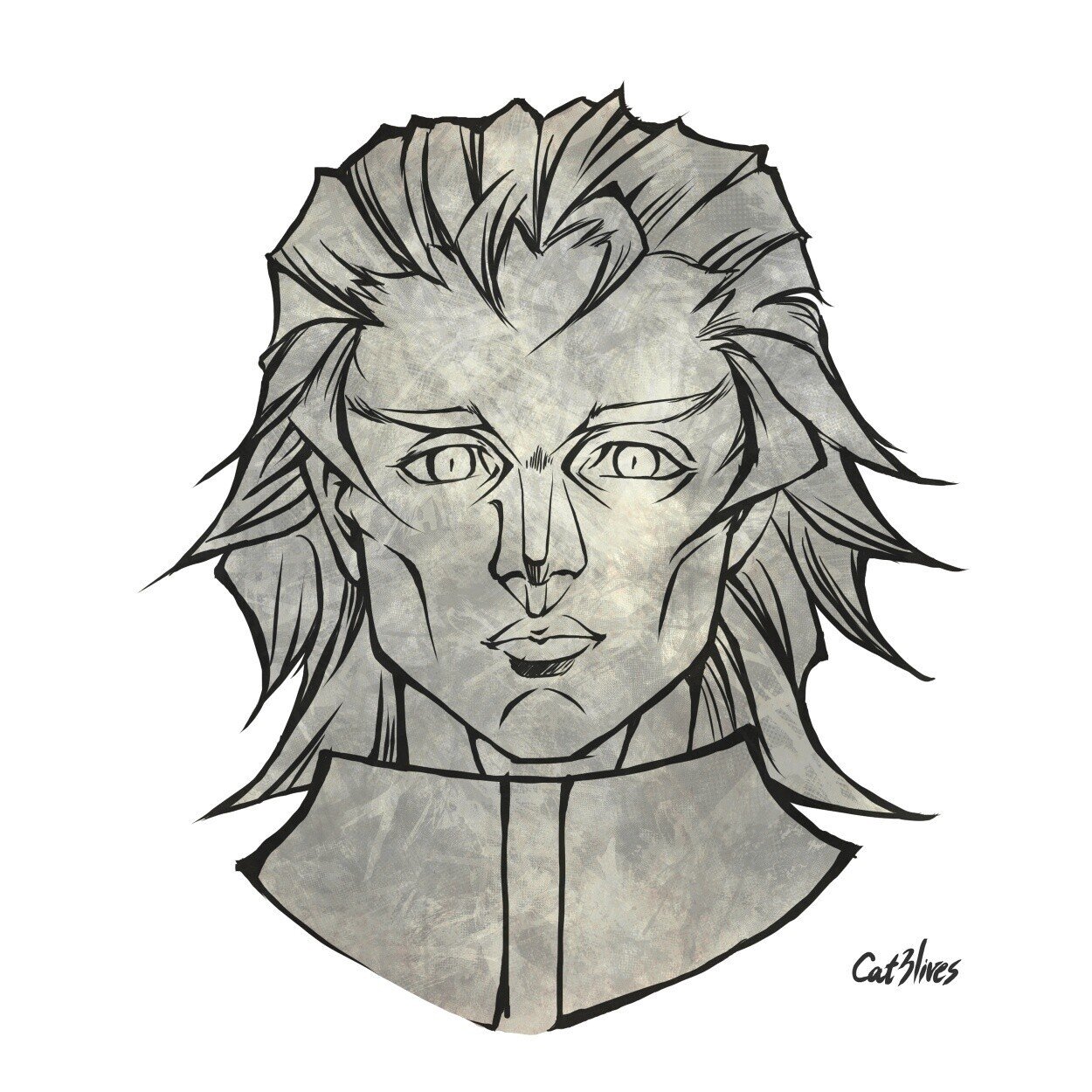 イラスト「習作：正面顔」メイキング過程（CLIP STUDIO PAINT）｜ヤマネコ