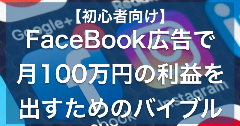 【参考事例多数】FaceBook広告で月100万円の利益を出すためのバイブル
