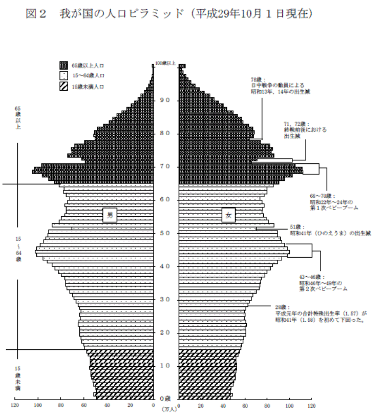 日本人　人口ピラミッド