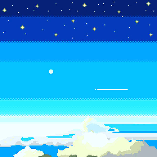 空の上の世界 ドット絵 星 Pixelart Sky Star Mu Ran Memory Note