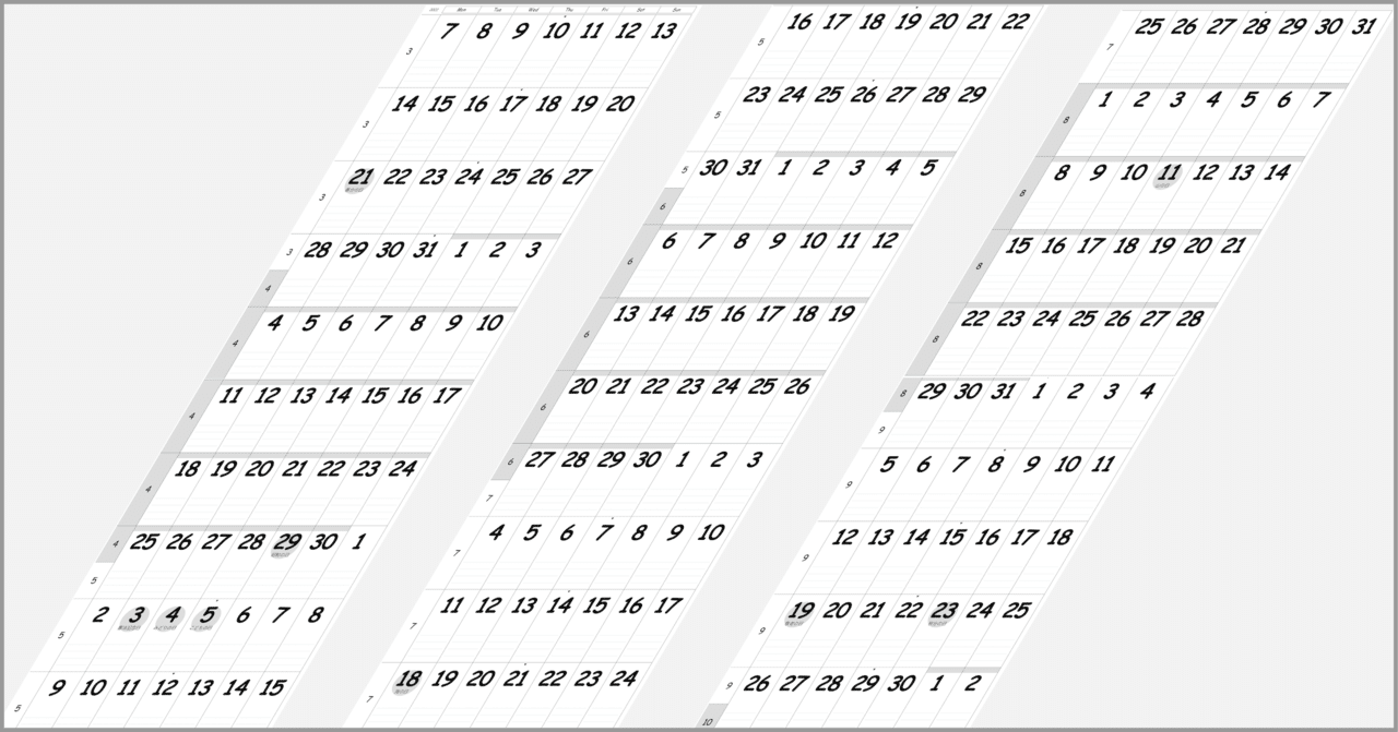 22年 印刷用 モノクロ カレンダー Pdf版 32種 Zirro Note