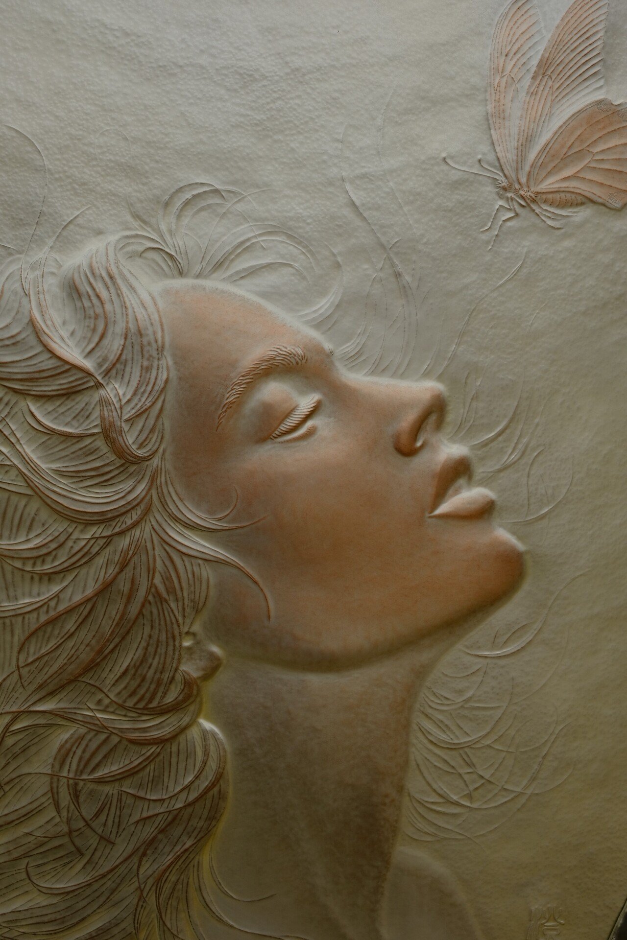 彫刻レリーフ明日を見上げて 彫刻レリーフ明日を見上げて