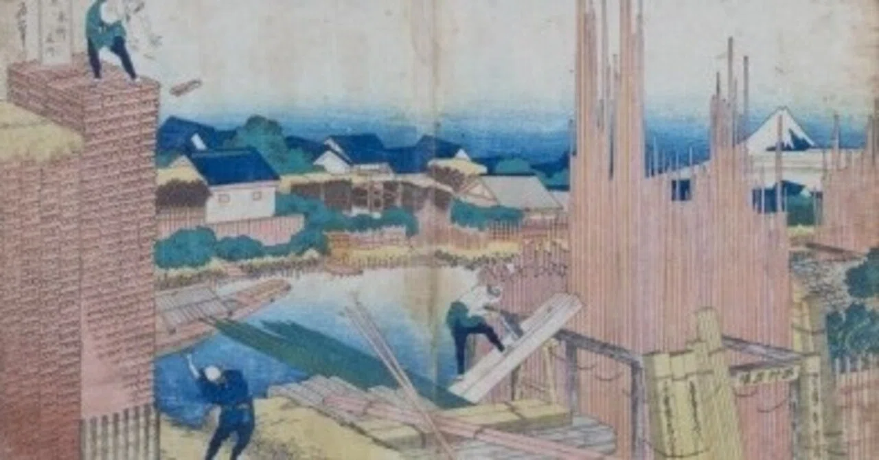本所立川』−資材で奏でる幾何学リズム♪−『富嶽三十六景』｜おうよう