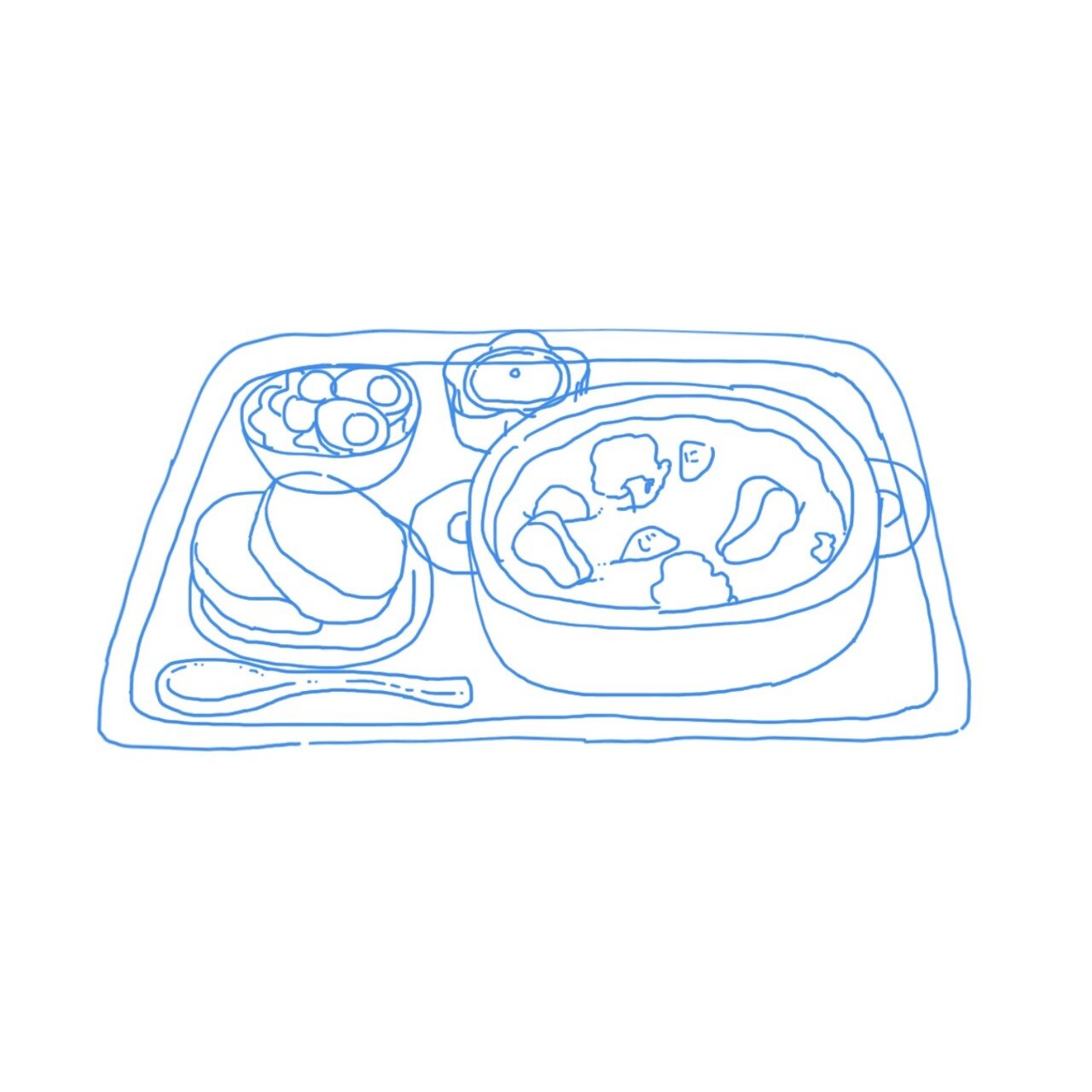 今日のご飯 クリームシチューのイラスト工程 おもも Note