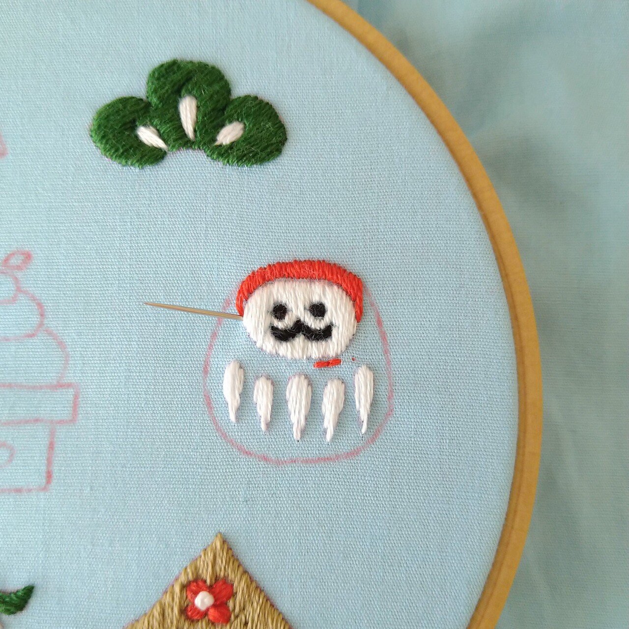 ハンドメイド手刺繍　刺しゅうフレーム　正月飾り ハンドメイド手刺繍 刺しゅうフレーム 正月飾り ハンドメイド手