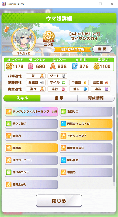 ウマ娘 スコーピオ杯逃げ脚質考察 ヤス Note