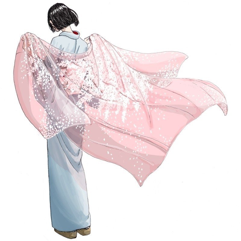 桜の着物 イラストの工程を投稿します Sono Note