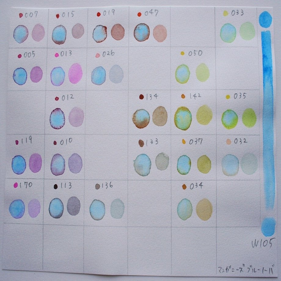 混色帳ｰホルベイン】マンガニーズ ブルー ノーバ｜フイニト