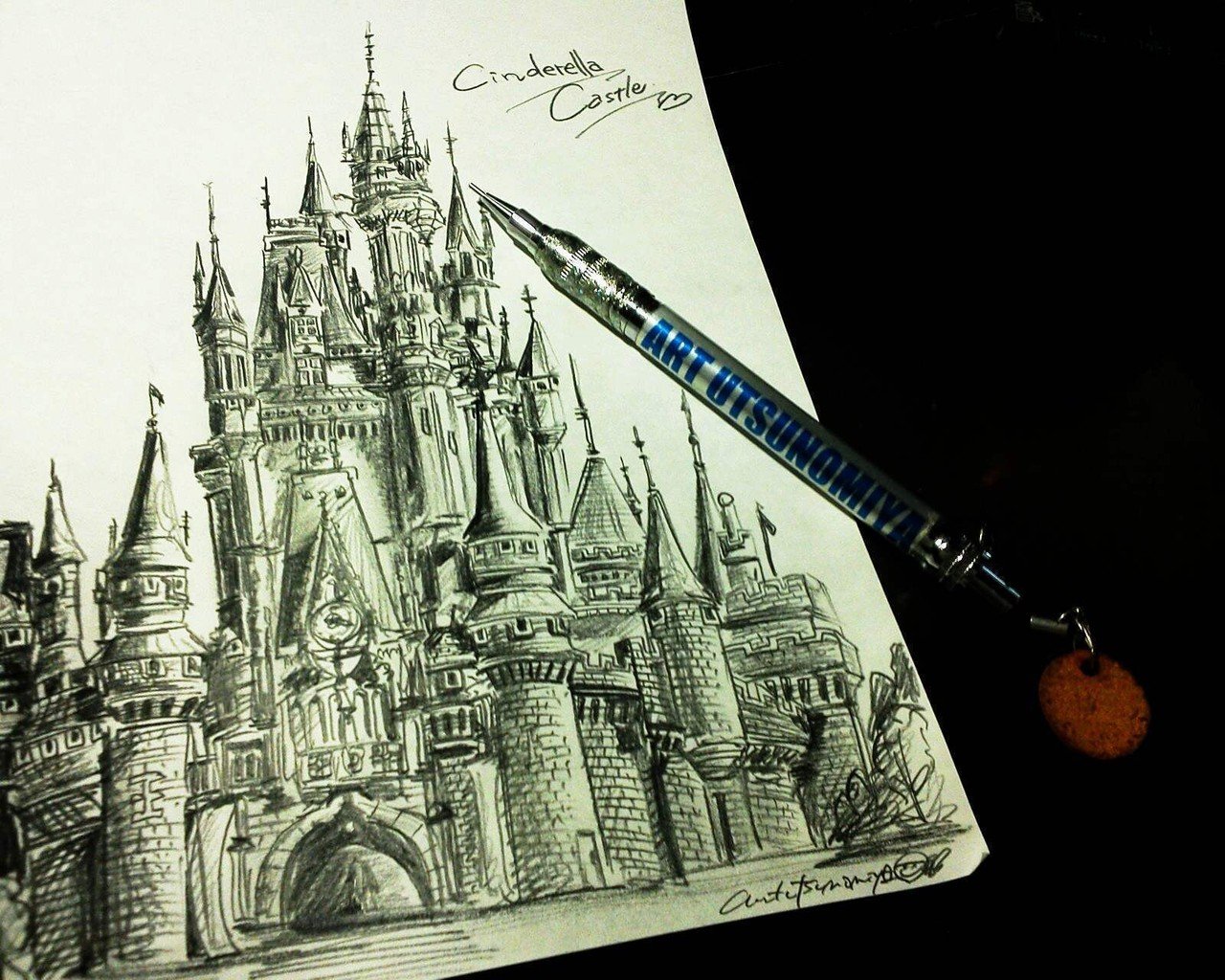 Cinderella Castle 昨日 めちゃくちゃリアルな絵を見つけて ダメージを食らった記念に お城の第二弾描いてみました リアル というか かっこいい絵でした アート宇都宮 Note
