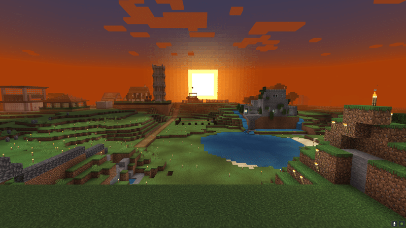 Minecraft Screenshot 2021.11.06 - 21.37.29.64_神社からの夕日