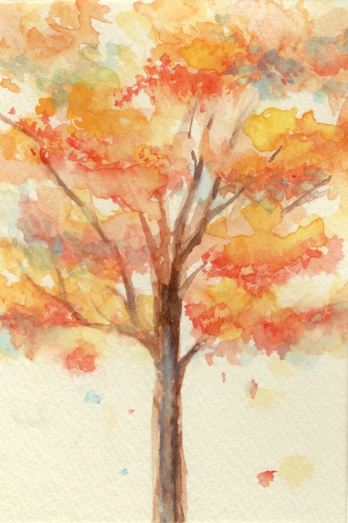 [Watercolor Illustration] Trying to Draw Autumn Trees｜日端奈奈子