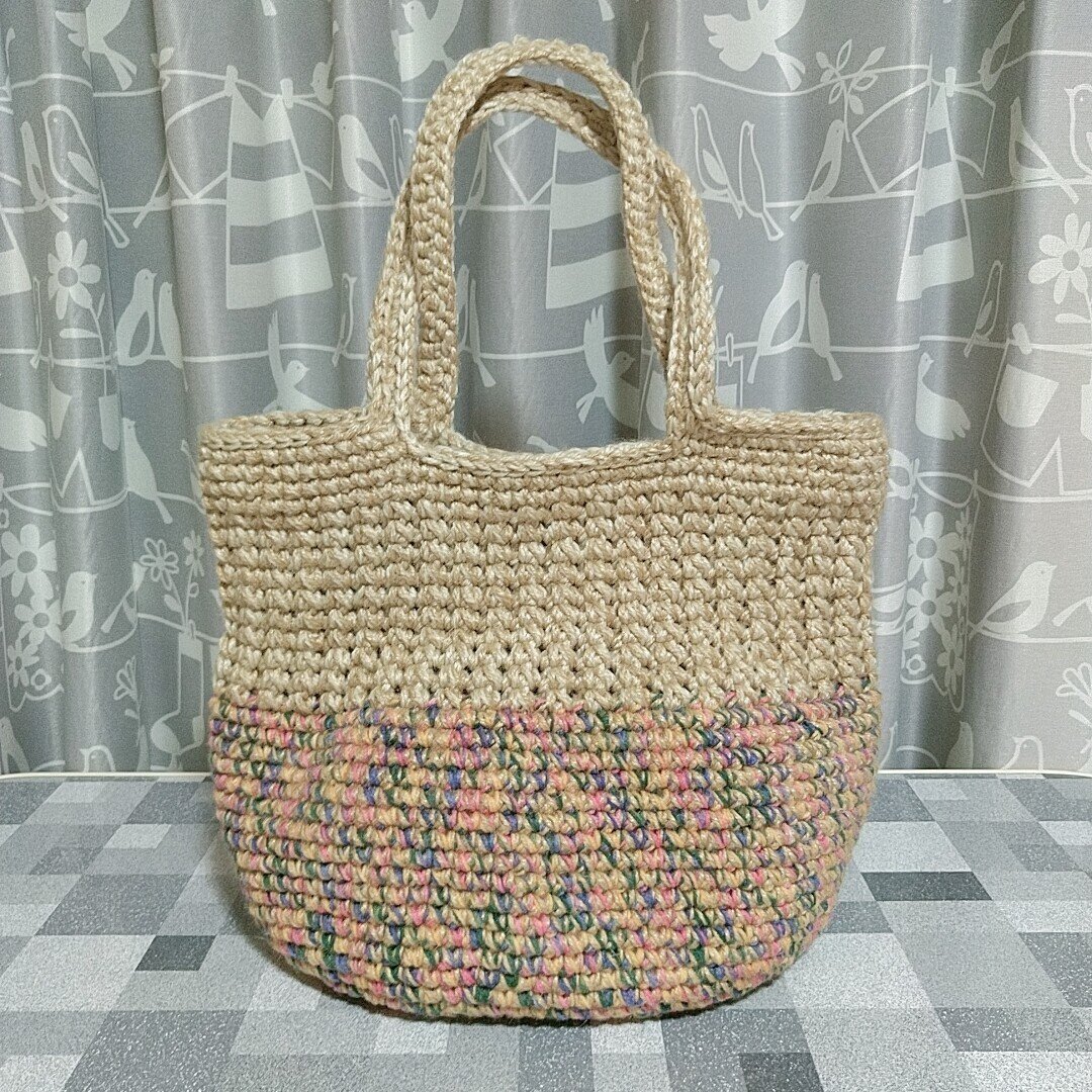 冬でも麻ひもを楽しもう 麻ひもと毛糸のバッグを編みました ミホコ Note