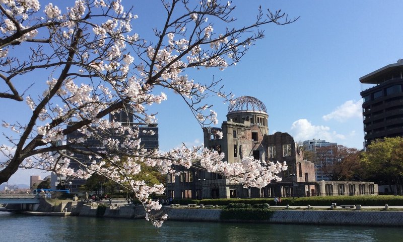桜の原爆ドーム