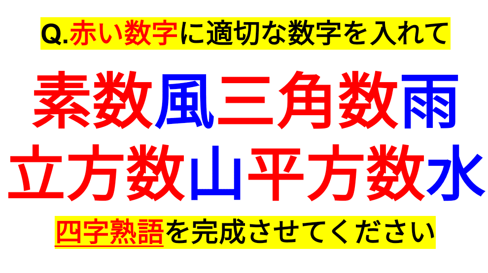 素数 日本語 四字熟語クイズ１１ Sosu Lover Number Mania Note