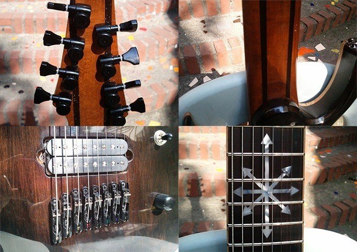 自作ギター 昔、8弦ギターを自作した。｜胸肉