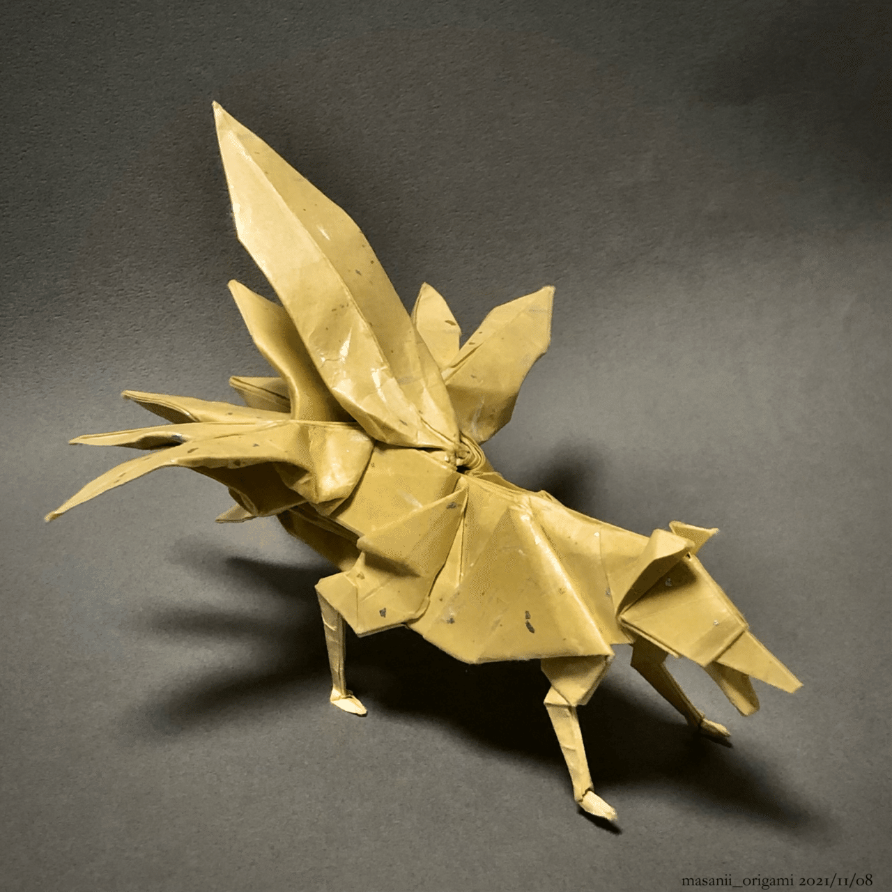 和紙で折りなす神話の世界 川畑文昭 九尾の狐 Nine Tailed Fox Chinese Fox Spirit Designed By Fumiaki Kawahata まさにぃ Note