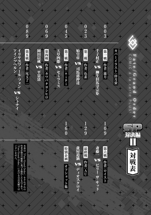 Fate Grand Order コミックアラカルト Plus Sp 対決編ii 工事帽 Note