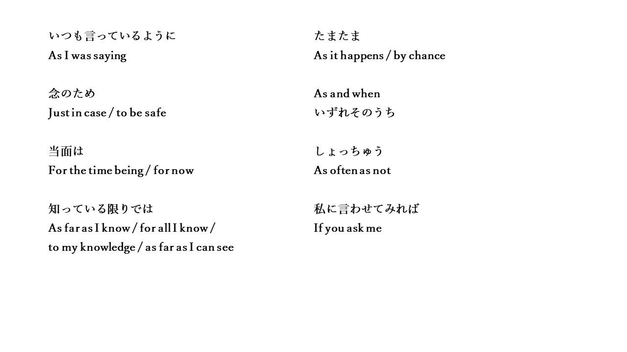 英語の前置き表現 T Kobayashi Kyappy English Note 英語の前置き表現 T Kobayashi Kyappy English Note