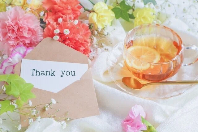 花束 花 ありがとう コーヒー