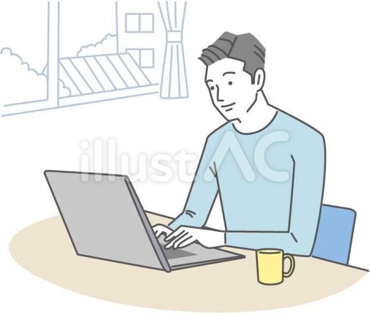新作 イラスト素材 在宅ワーク 男性 無料 イラスト無料提供中 一部有料 Note
