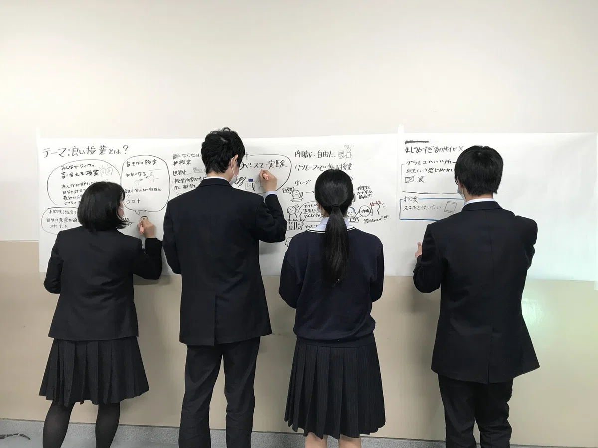 グラレコに挑戦する高校生