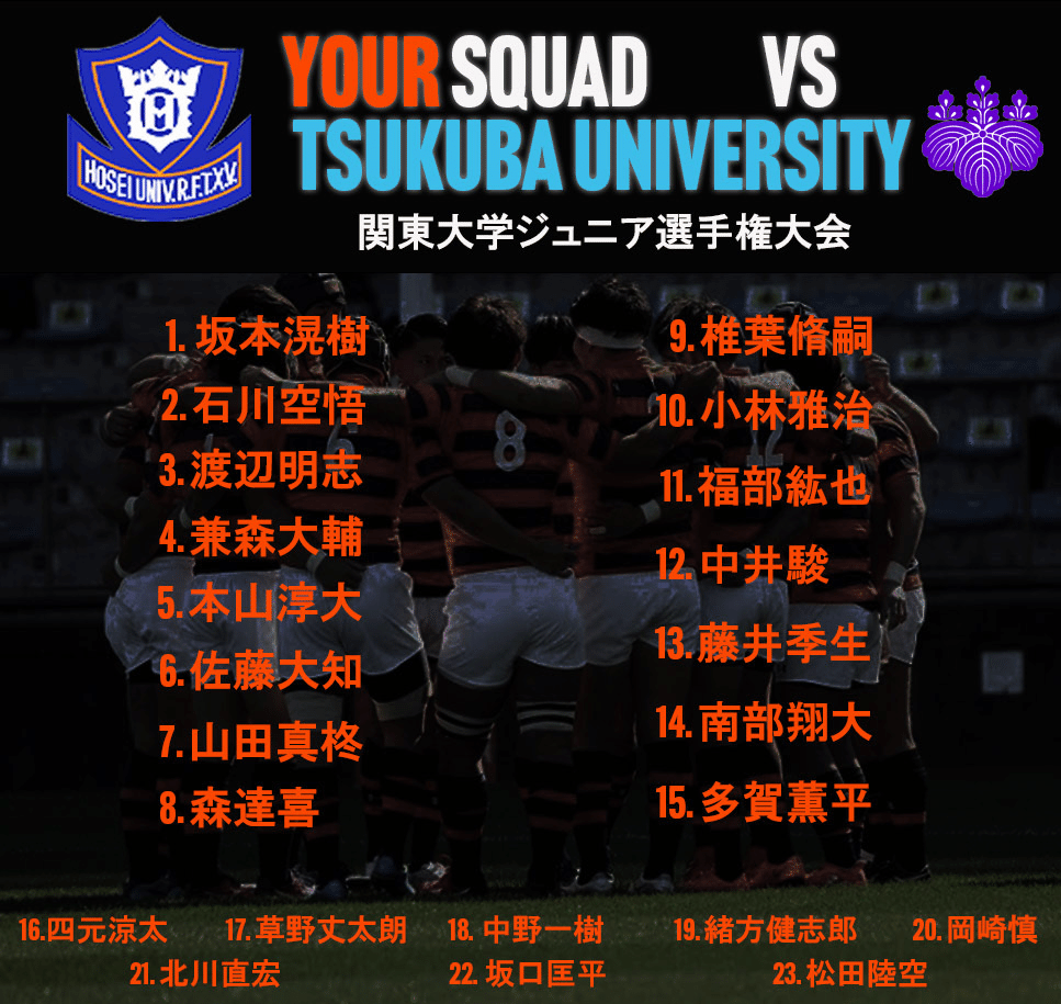ジュニア選手権情報 筑波大学戦 法政大学体育会ラグビー部 Note