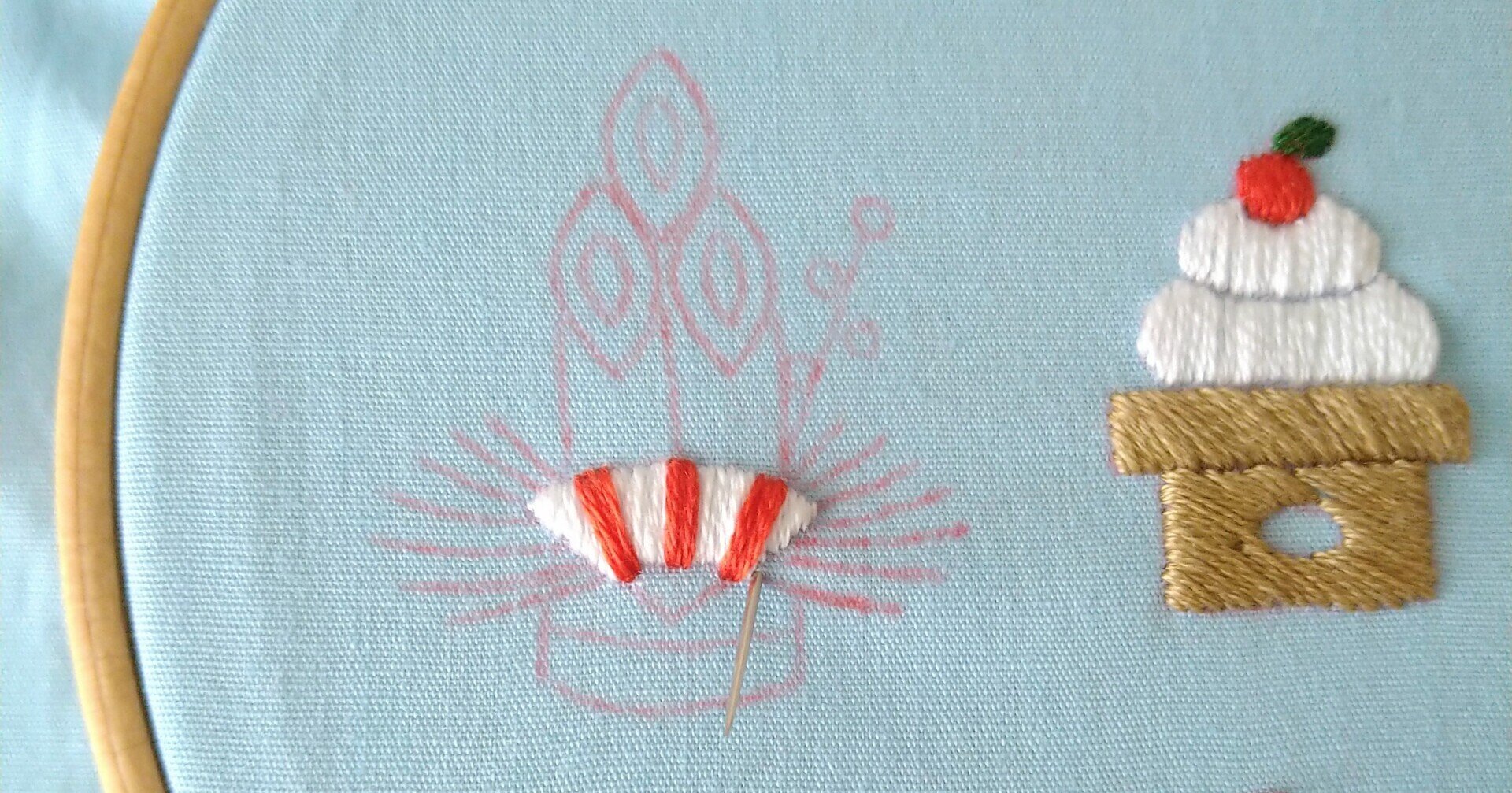 お正月の刺繍枠キットを作ろう🎍 ステップ27 〜扇子の刺繍2 お正月の刺繍枠キットを作ろう🎍 ステップ27 〜扇子の刺繍2