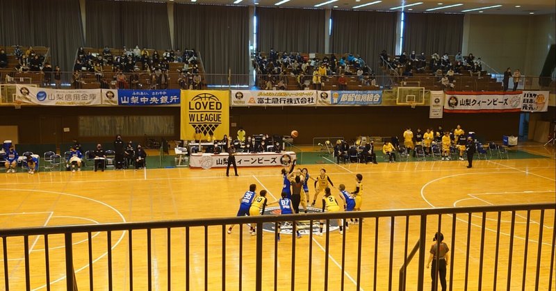 女子バスケと山梨QBの東京羽田戦(2021年)