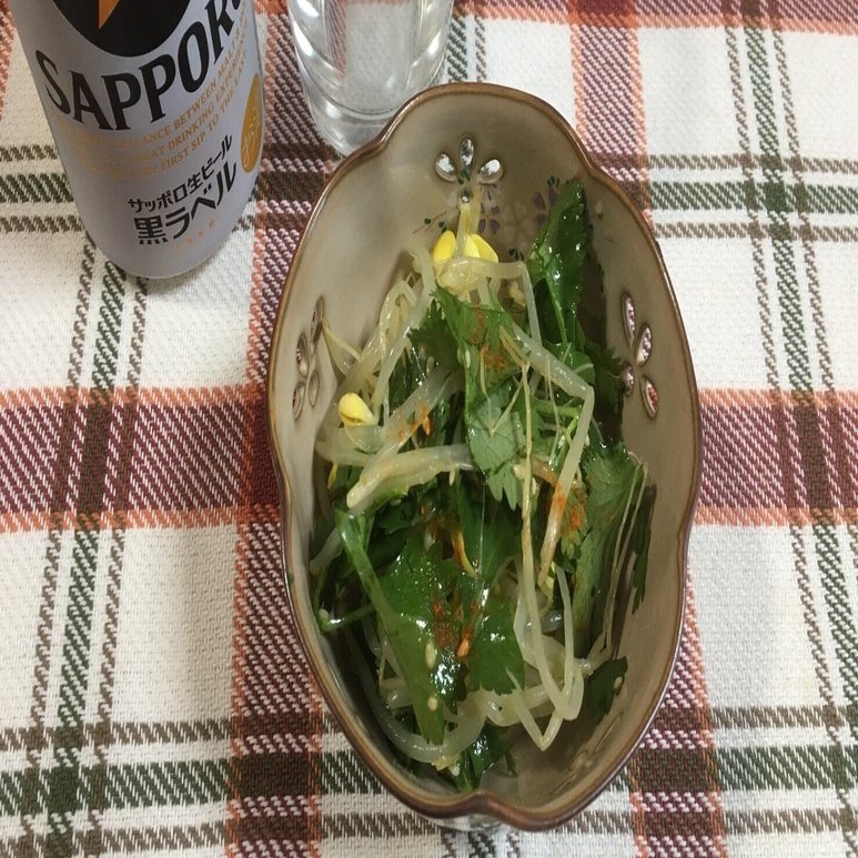 超簡単 パクチーと豆もやしのナムル ハーブおじさん Note