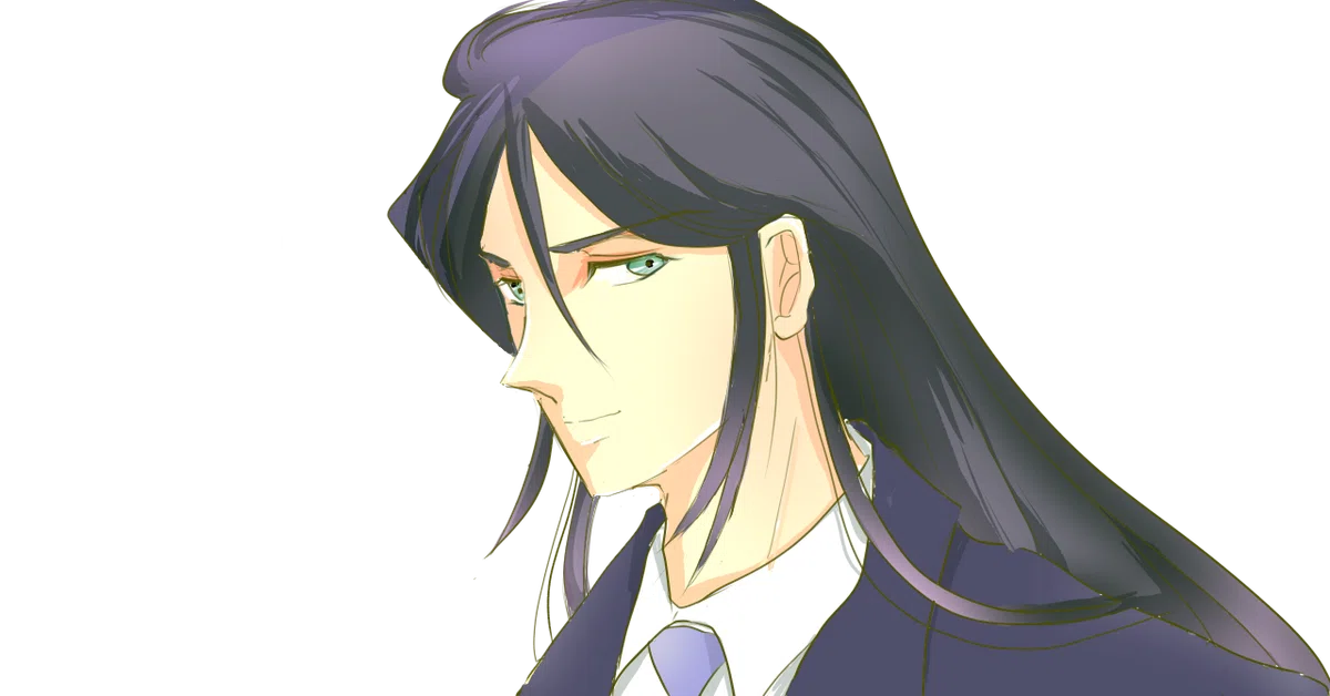 スーツ後ろ目微笑