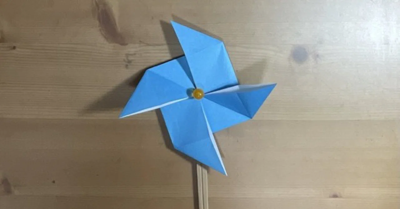 折り紙で風車(かざぐるま)を折ってみよう！origami windmill folding