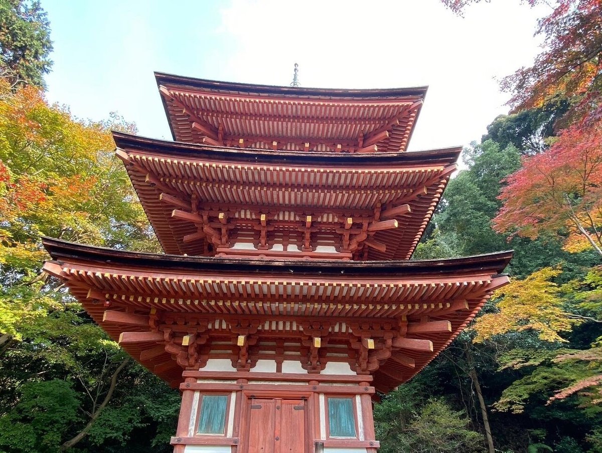 創画会会友 船橋穏行作1.5尺幅立 浄瑠璃寺塔映 縦198cm 幅54.5cm 浄瑠璃寺三重塔 写真素材 [ 5128490 ] - フォトライブラリー