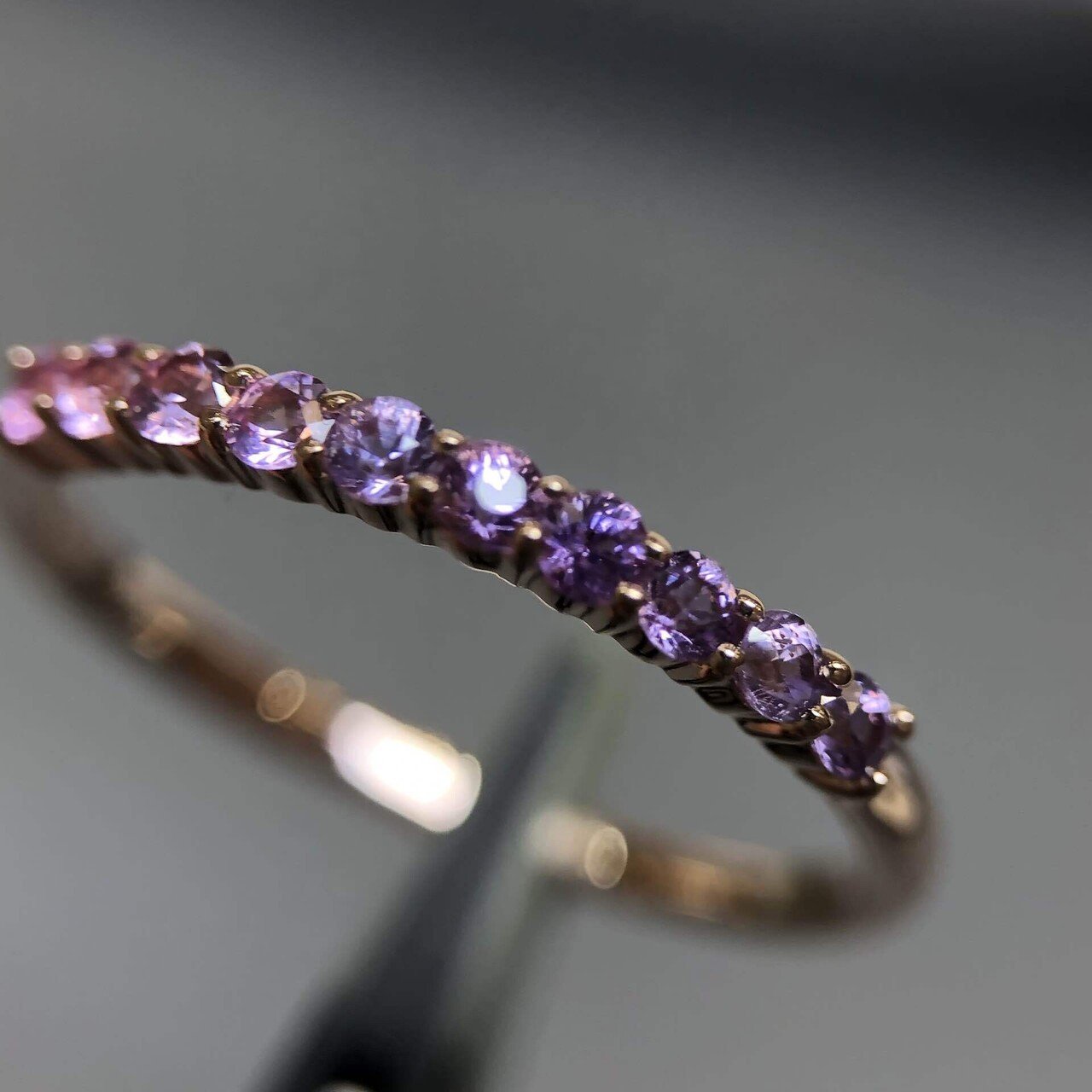 K18PGサファイアグラデーションハーフエタニティリング❗️｜鈴木雄太