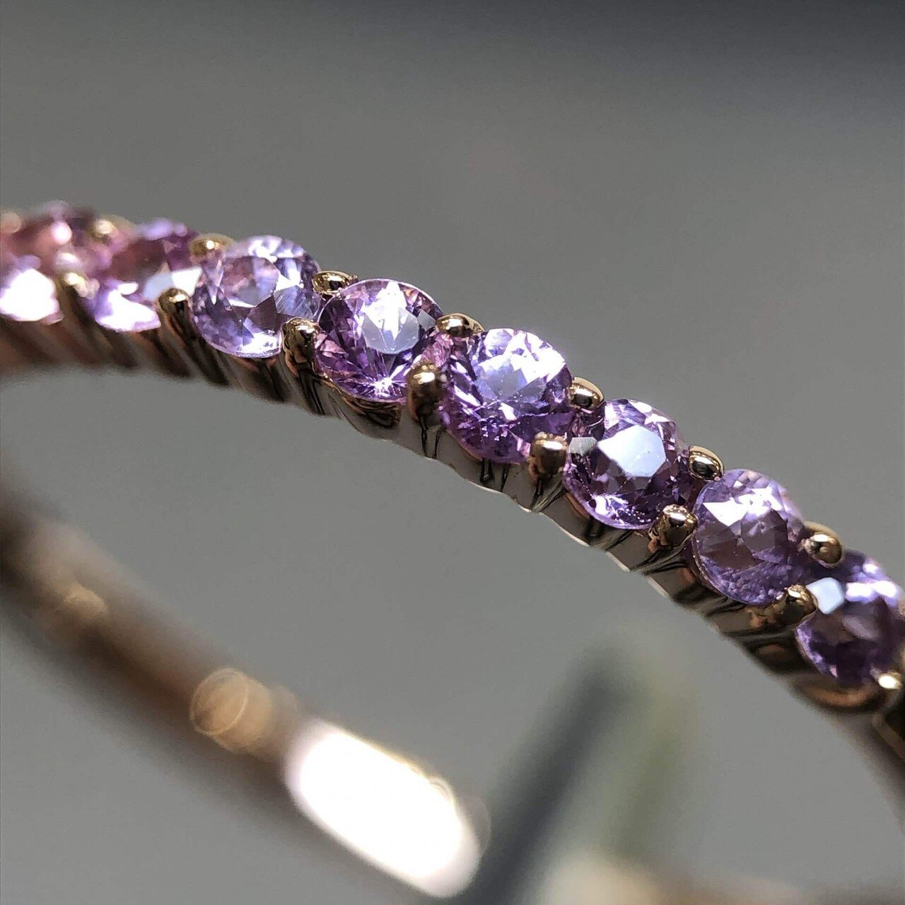 K18PGサファイアグラデーションハーフエタニティリング❗️｜鈴木雄太