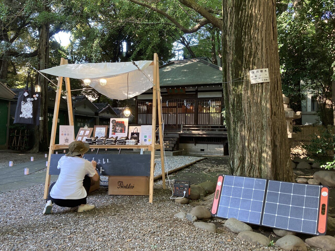 神社と再エネでんきの灯り