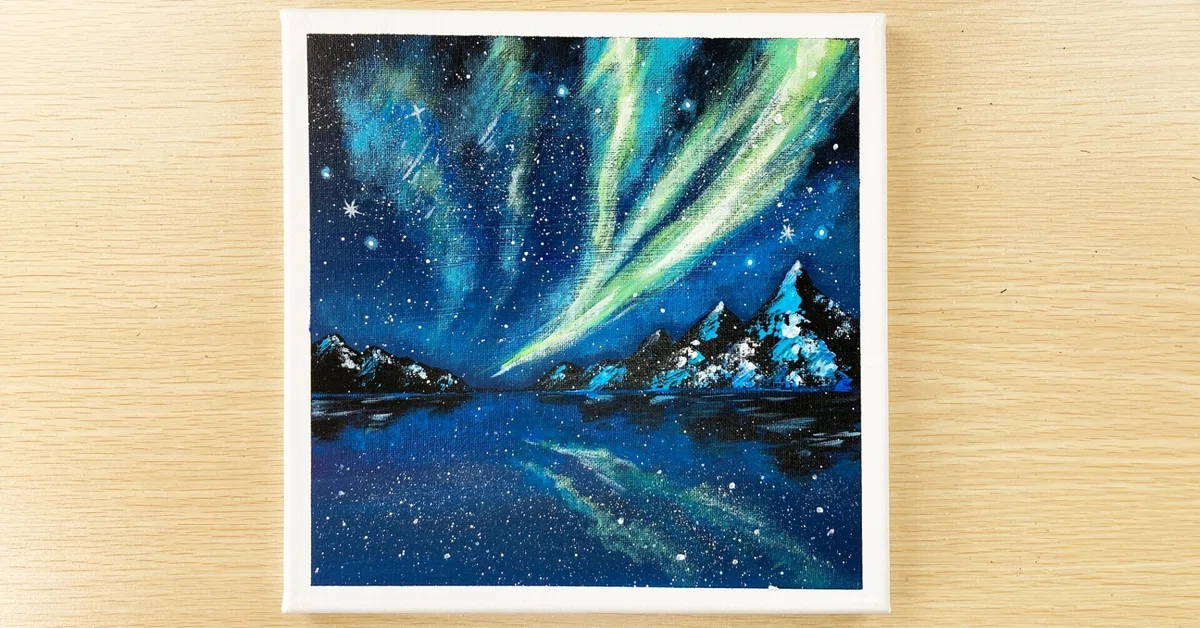 アクリル絵の具で「オーロラ」描いてみた｜junya_art